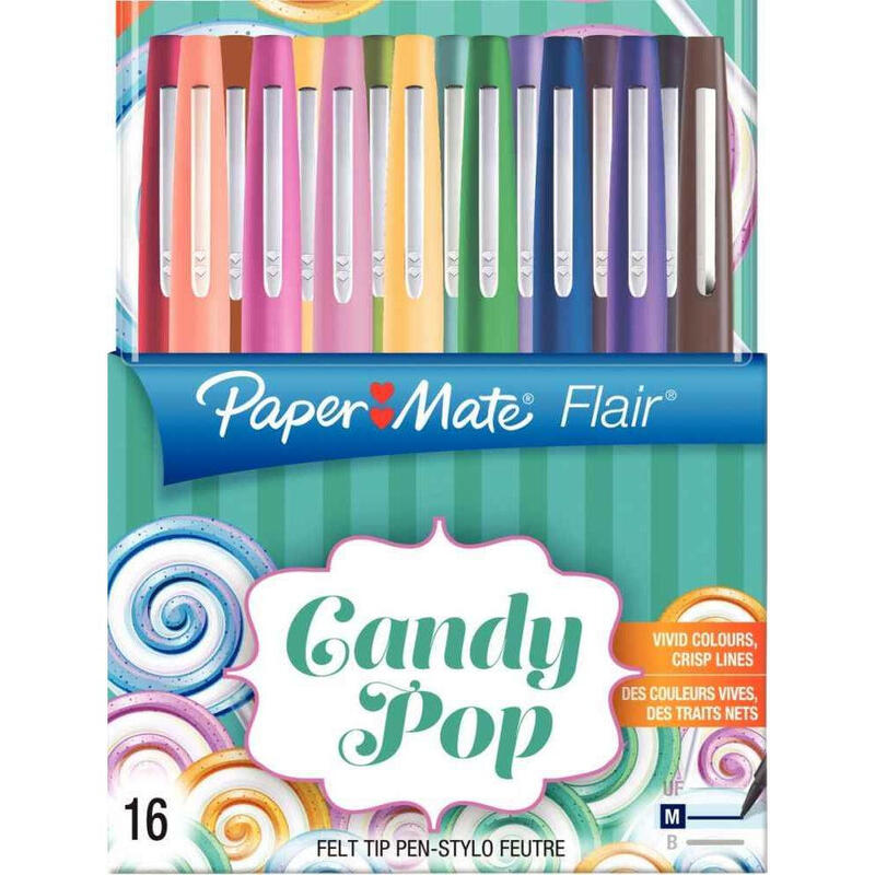 1×16 boligrafos paper mate flair candy pop m