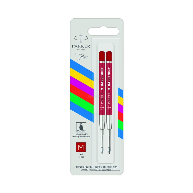 1×2 recambios para bolígrafo parker quinkflow basic rojo