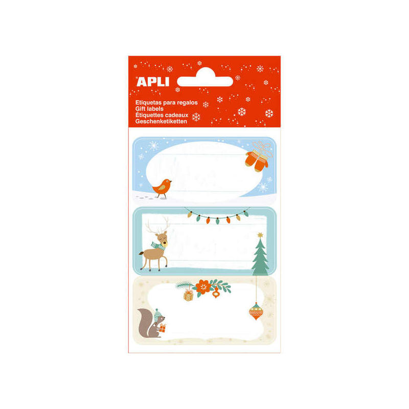 Apli pack de 27 etiquetas adhesivas navideÑas para regalos – diseÑos surtidos – espacio para escribir