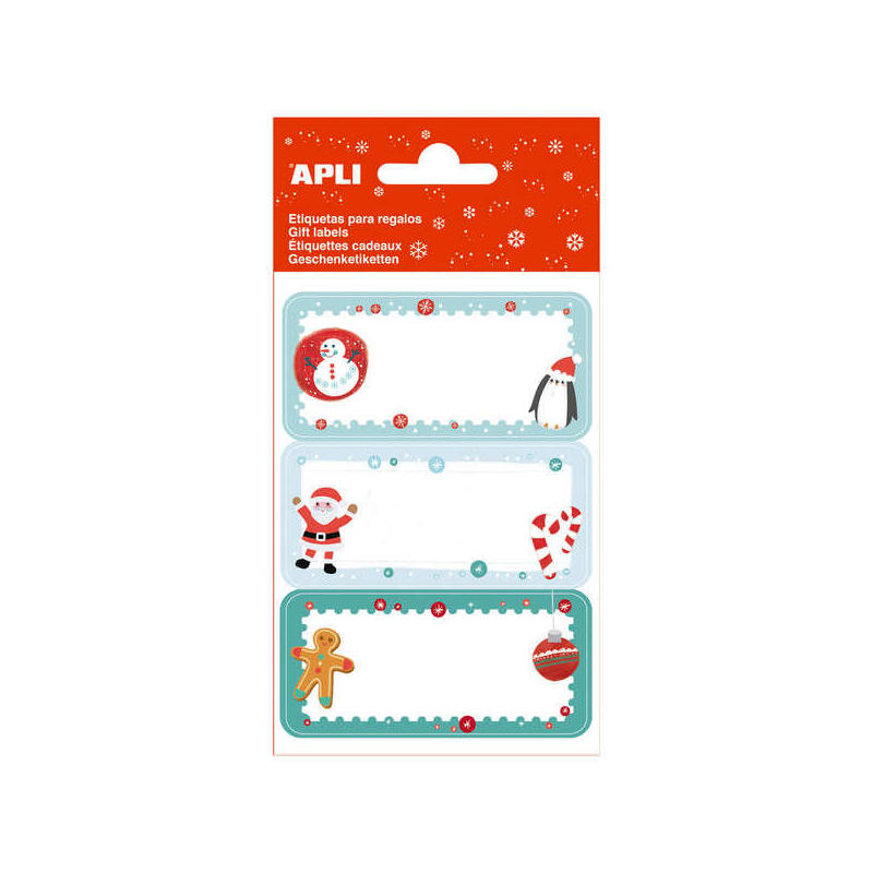 Apli pack de 27 etiquetas adhesivas navideÑas para regalos – diseÑos surtidos – espacio para escribir