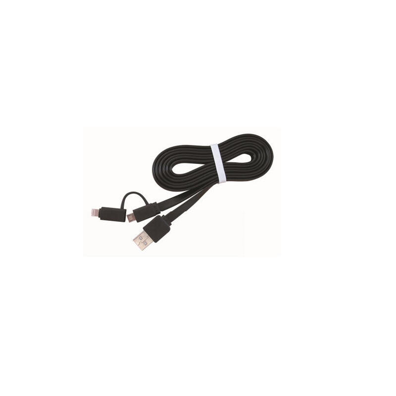 Gembird cable usb 2.0 a micro usb y lightning 1m negro