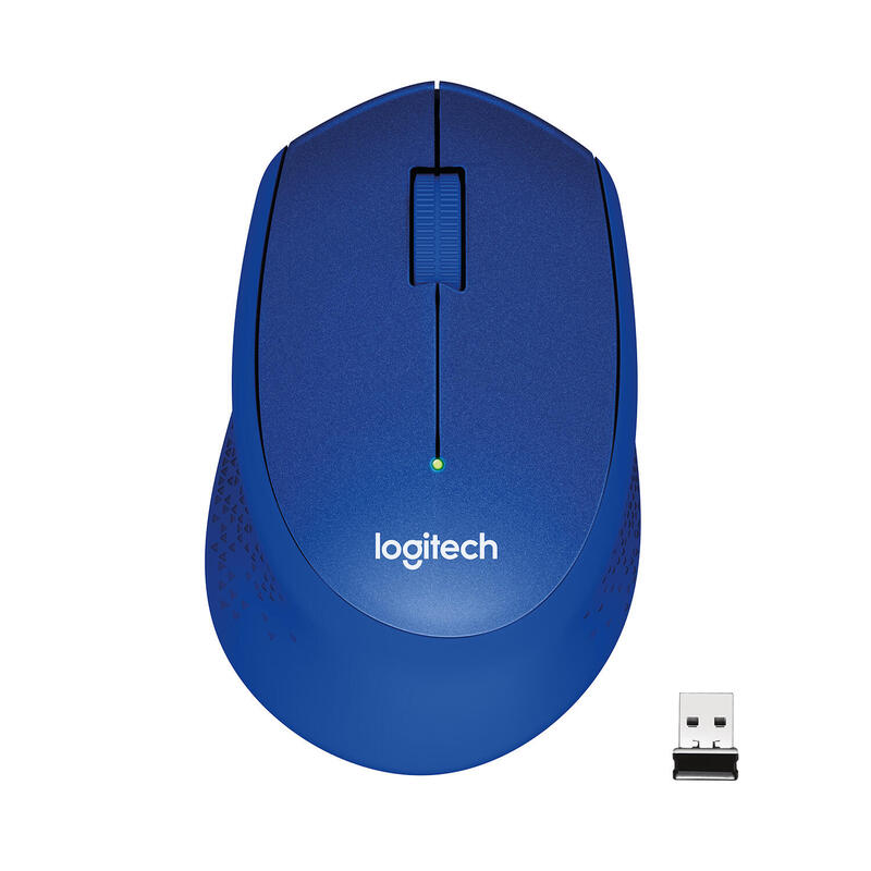 Logitech raton m330 wireless silent plus azul