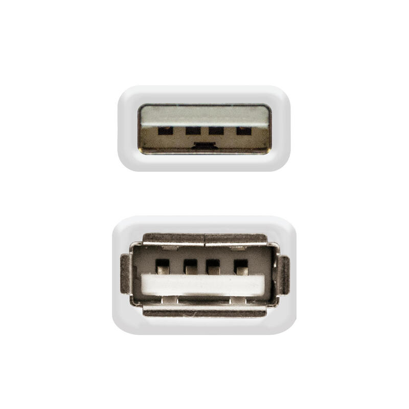 Nanocable cable prolongador usb-a 2.0 macho a usb-a hembra 1.80m
