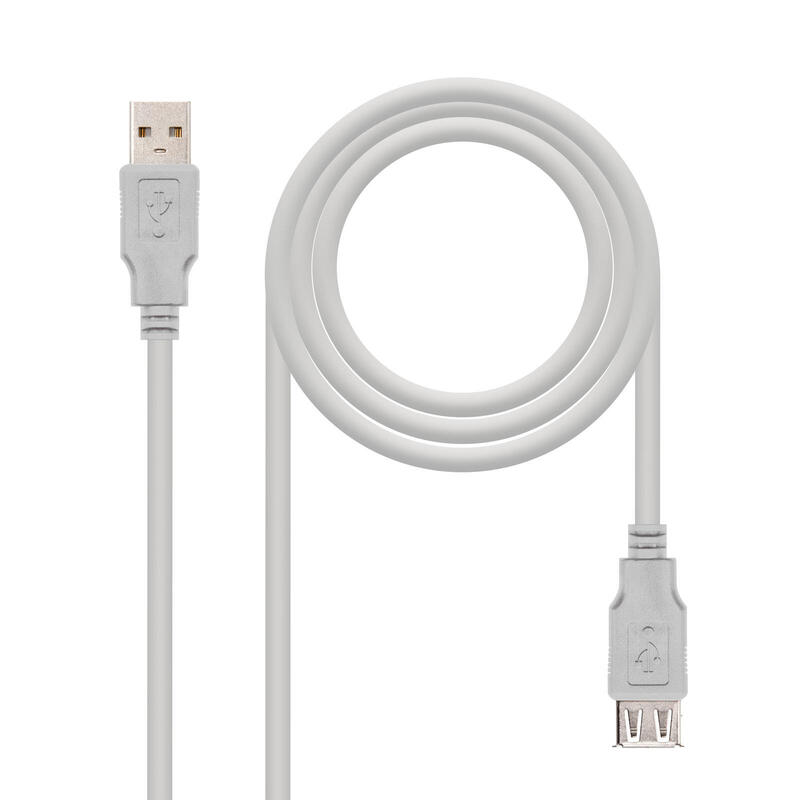 Nanocable cable prolongador usb-a 2.0 macho a usb-a hembra 3m
