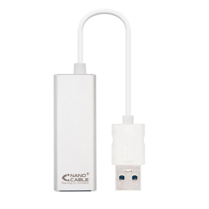 Nanocable conversor usb 3.0 a ethernet gigabit 10/100/1000 mbps – 15cm – aluminio