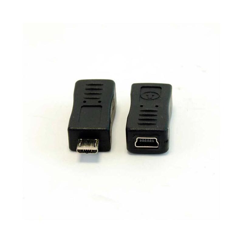 Powergreen adaptador micro usb 5pm/ mini usb 5 ph  negro