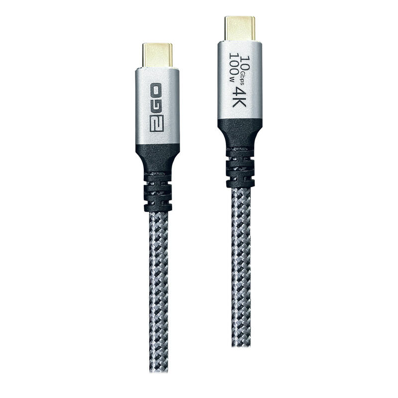 2go 797512 cable usb 1,2 m usb 3.2 gen 2 (3.1 gen 2) usb c negro, plata
