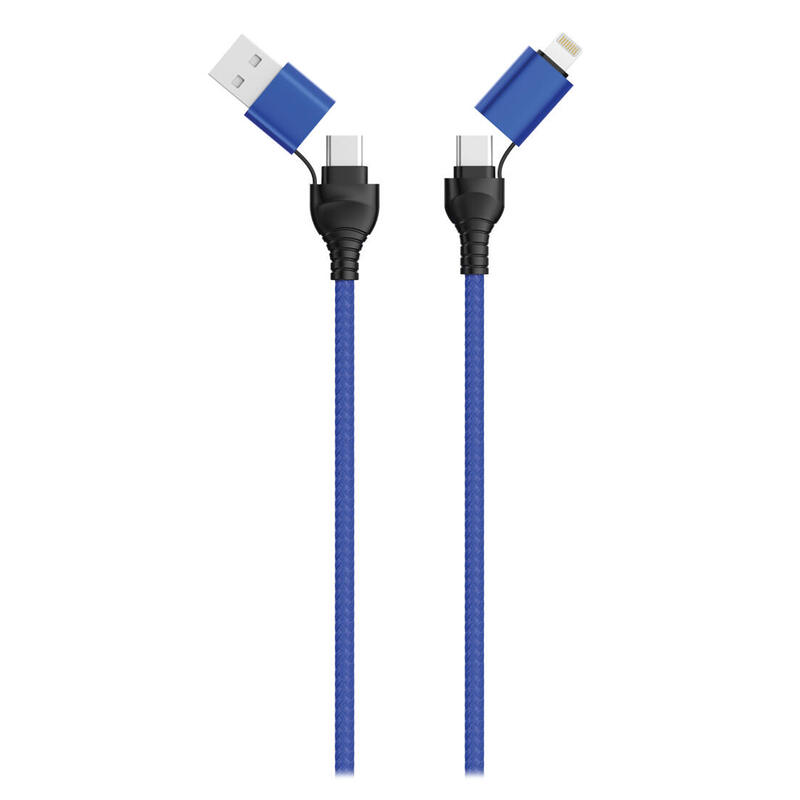 2go cable de datos usb / type c 4in1 azul 120cm