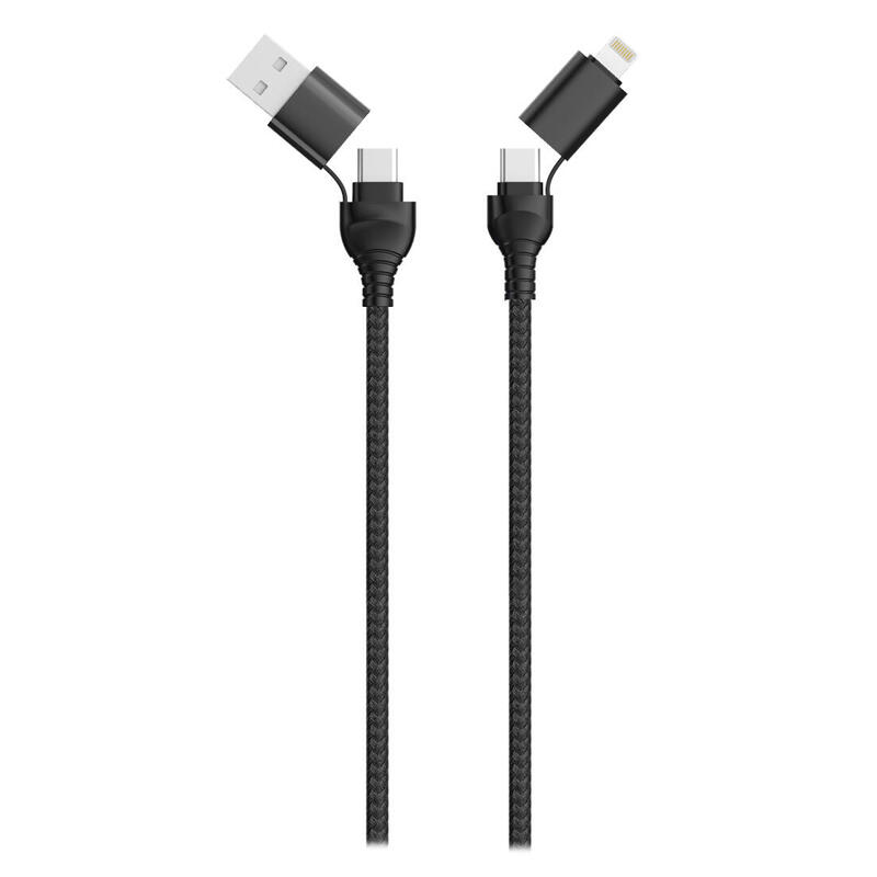 2go cable de datos usb / type c 4in1 negro 120cm
