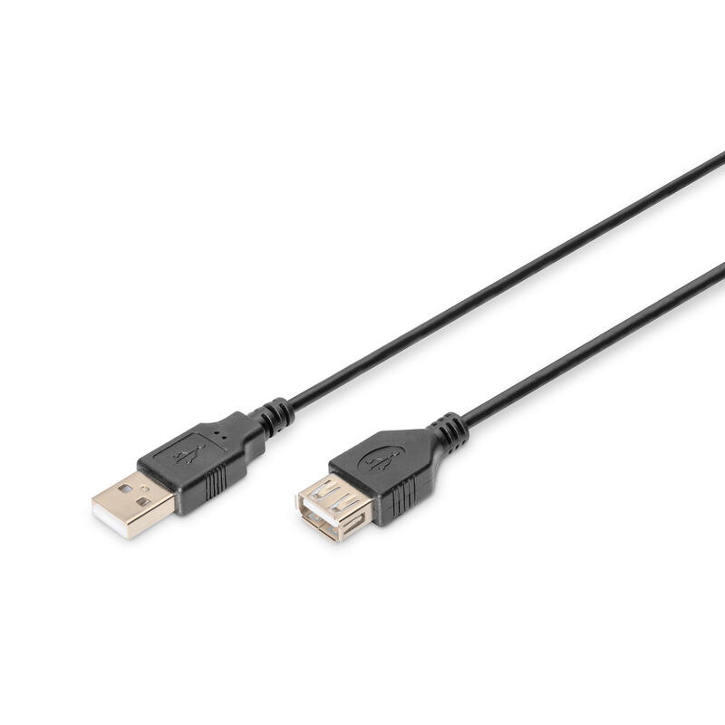 Cable usb 2.0 am/ah alargador macho/hembra 1.8m negro
