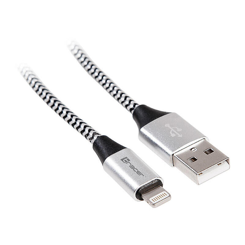 Cable tracer usb 2.0 iphone am – lightning 1,0m black and silver