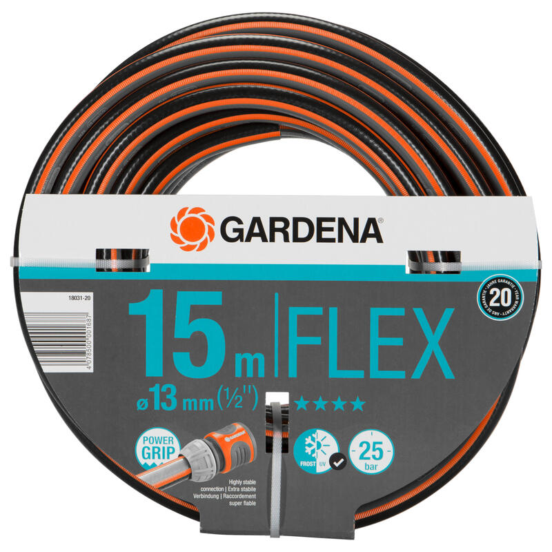 Gardena 18031-20 manguera comfort flex 13 mm (1/2 «) negro / naranja, 15 metros