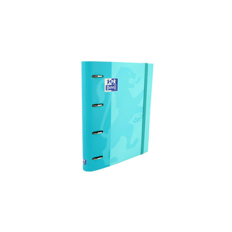 Oxford carpeta de anillas touch 4×35 europeanbinder con recambio 100 hojas 5×5 a4+ azul pastel