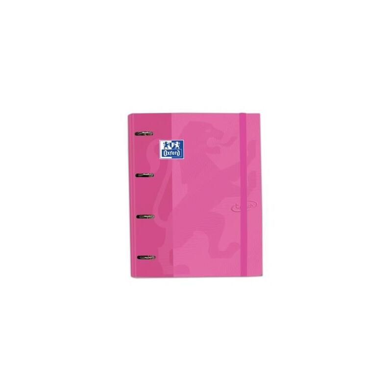 Oxford carpeta de anillas touch 4×35 europeanbinder con recambio 100 hojas 5×5 a4+ rosa pastel