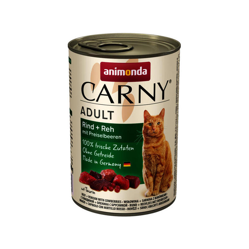 Animonda carny adult sabor: ternera, venado con arÁndanos 400g