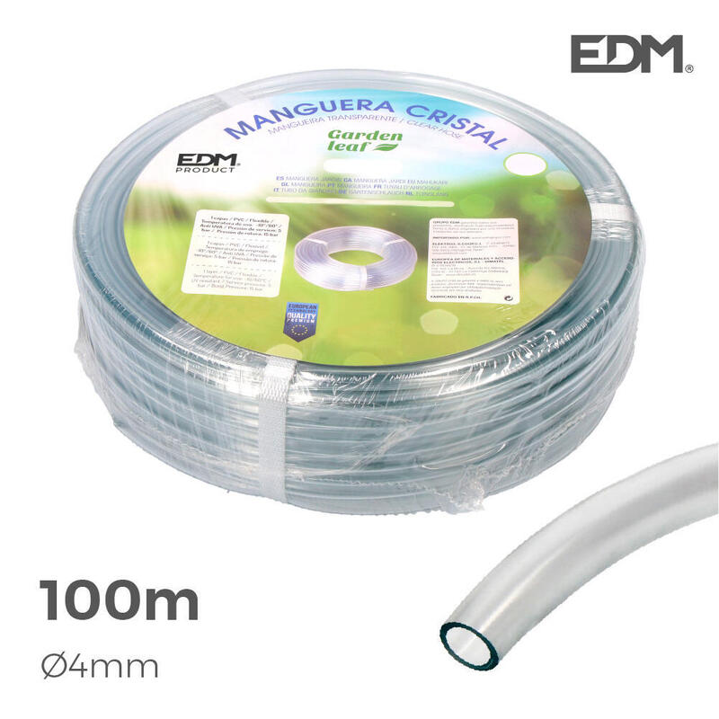 Manguera cristal transparente Ø interior 4mm Ø exterior 6mm rollo 100m
