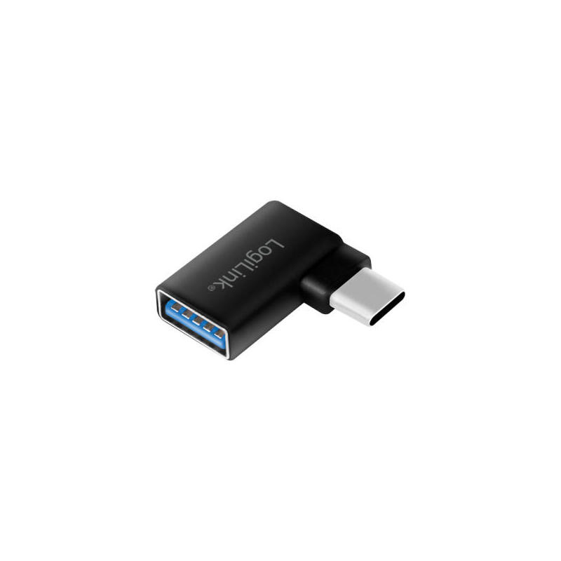 Logilink adaptador usb 3.2 gen1 type-c,acodado usb-a/f,90° negro