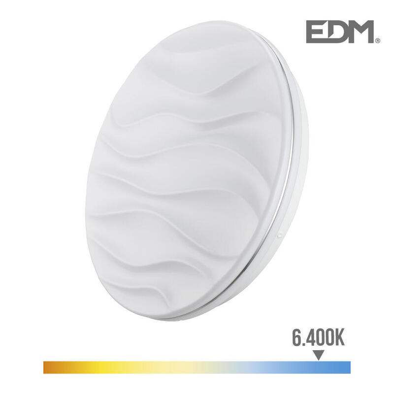 Aplique super led de superficie 24w 2490lm 6500k Ø38x7cm modelo desert edm