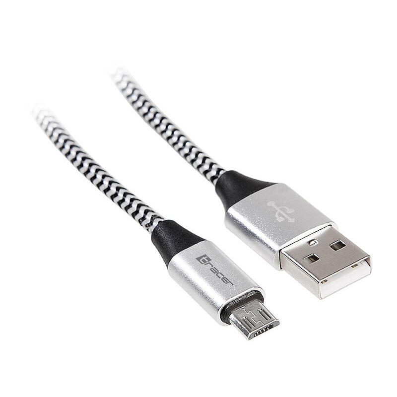 Cable tracer usb 2.0 am – micro 1.0m plata/negro