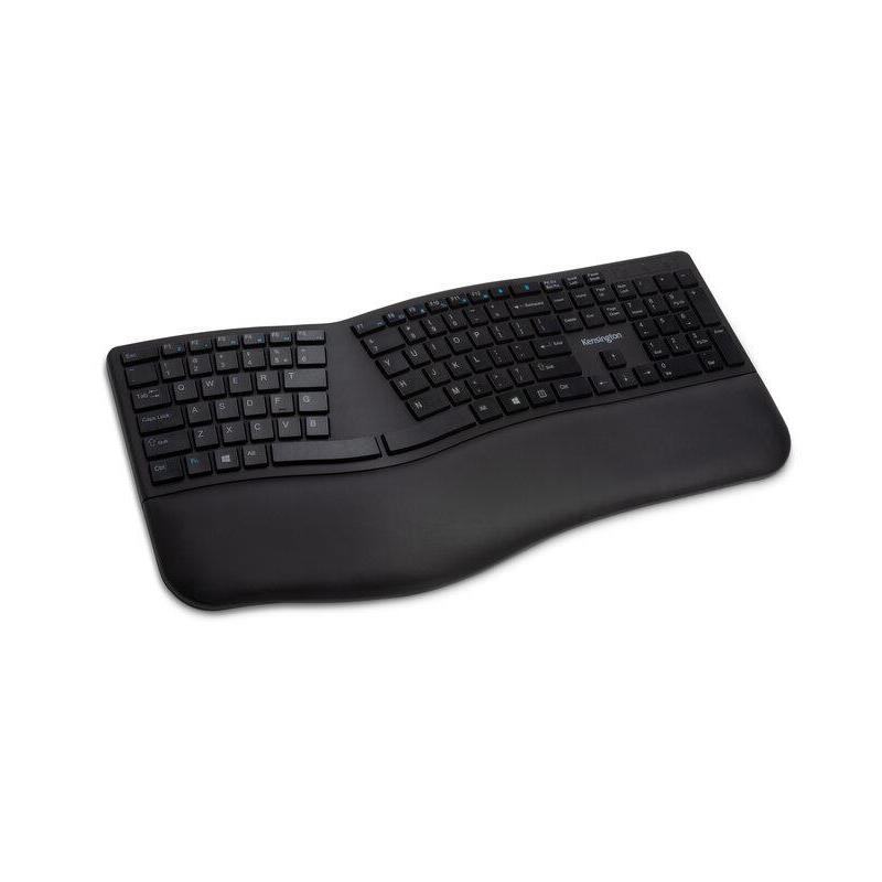 Teclado inglés kensington pro fit ergo rf wireless + bluetooth qwerty ee. uu. negro