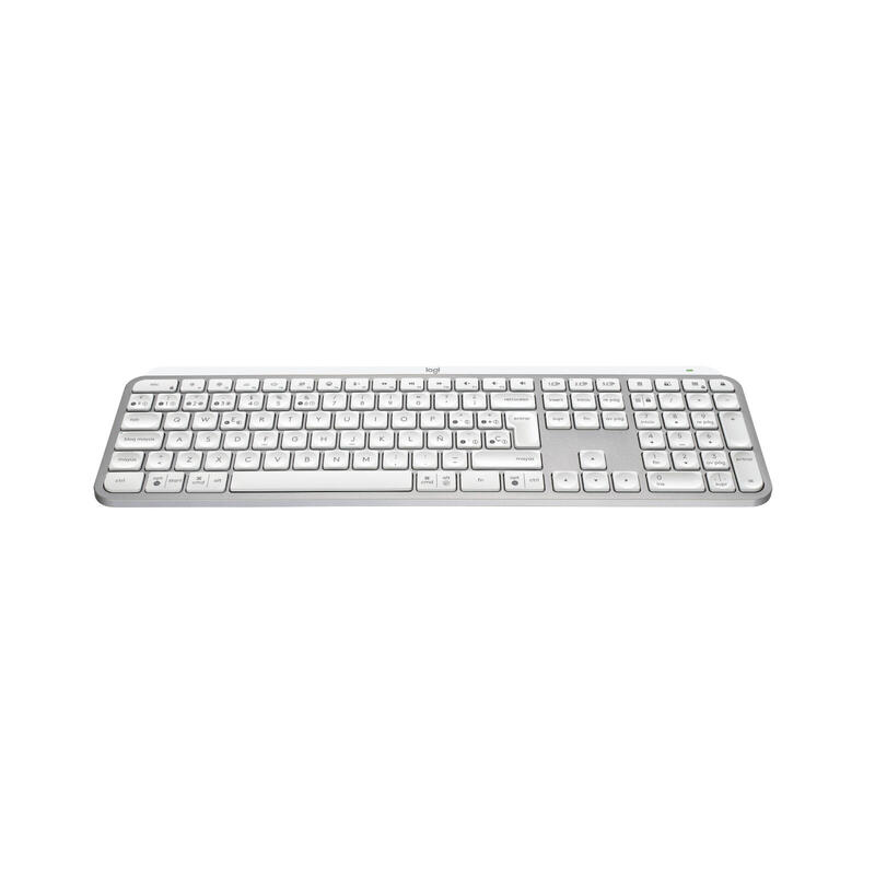 Teclado español logitech mx keys s rf wireless + bluetooth qwerty aluminio, blanco