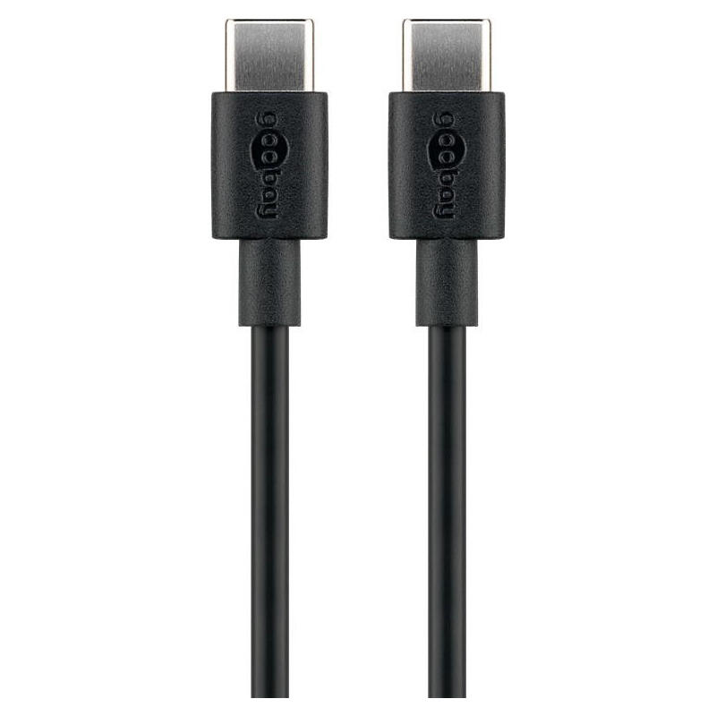 Cable de  2,00m usb 2.0 480mbps pd15w usb-c macho a usb-c macho negro  datos y carga