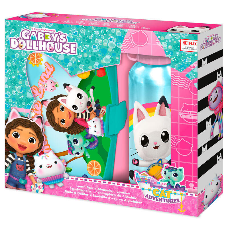 Sandwichera + cantimplora aluminio la casa de muÑecas de gabby 500ml