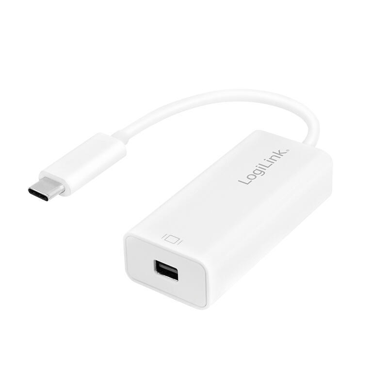 Logilink adaptador usb 3.2 gen 1×1 to mini dp, usb-c, blanco