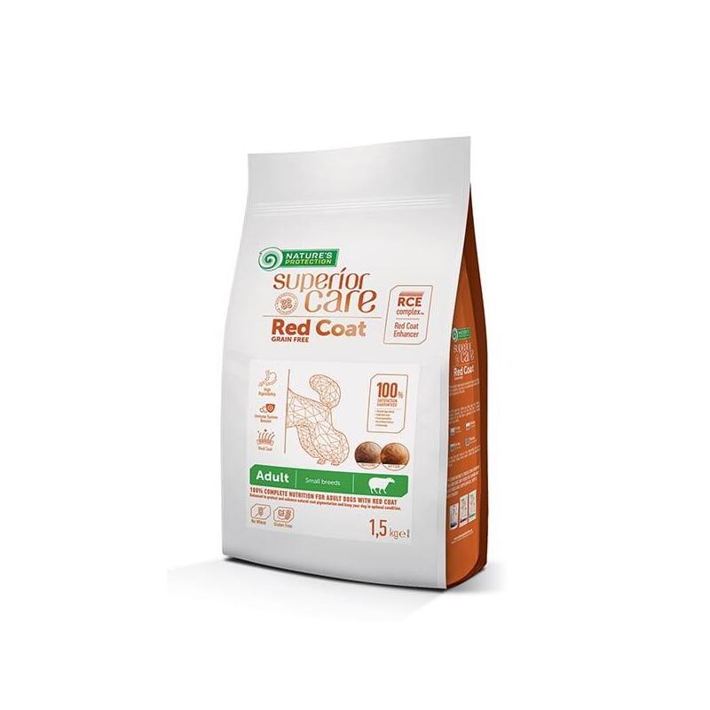 Nature’s protection superior care red coat grain free adult small cordero – comida seca para perros – 1,5 kg