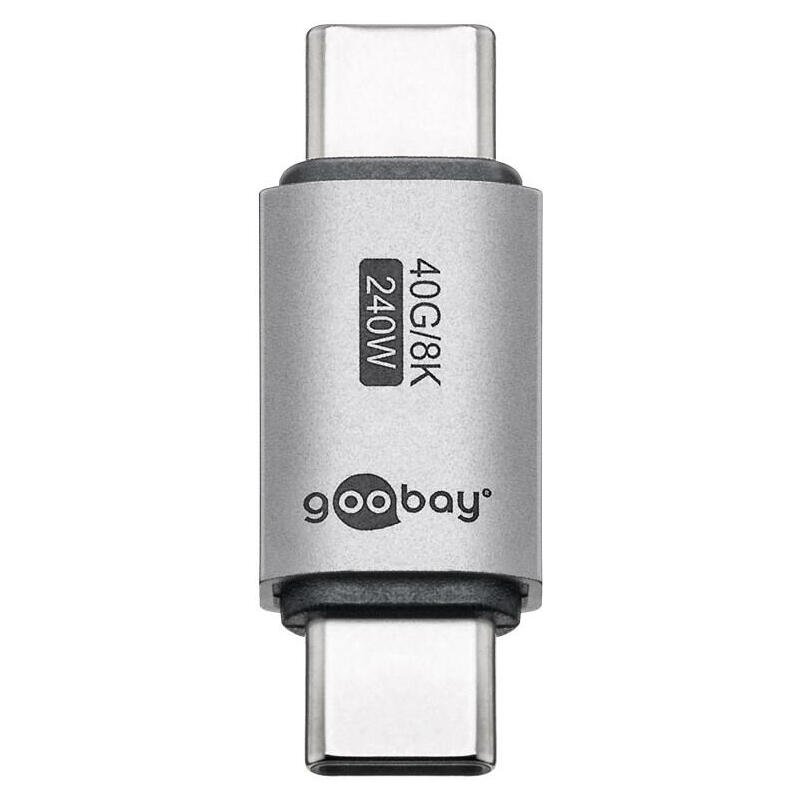 Adaptador usb-c macho a usb-c macho 240w 40gb/s 8k a 60hz compacto usb4.0 goobay