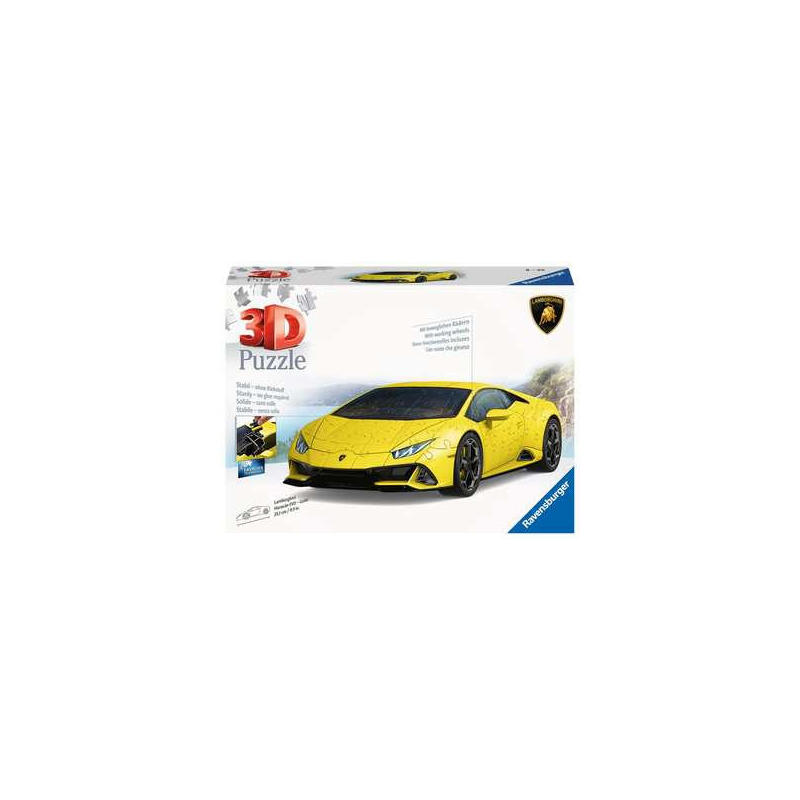 Puzzle 3d pojazdy lamborghini huracan evo giallo
