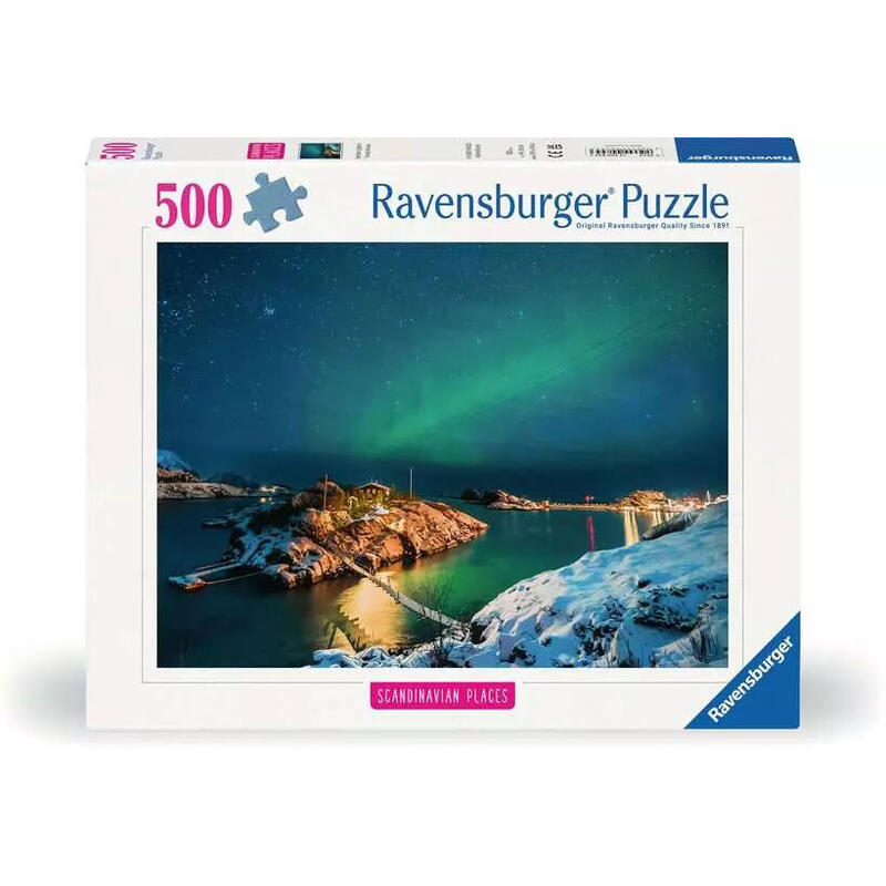 Puzzle 500 elementÓw zorza polarna nad bergsfjord