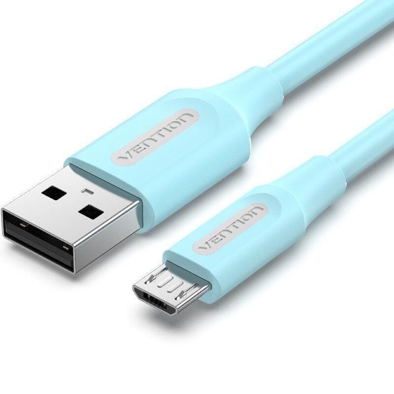 Cable usb 2.0 vention colsf usb macho microusb macho hasta 60w 480mbps 1m azul