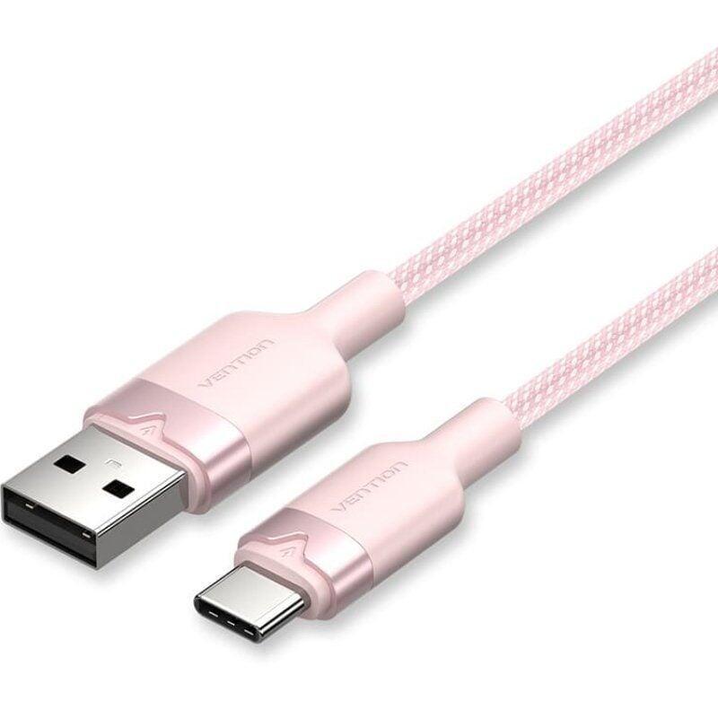Cable usb 2.0 tipo-c vention ctnpf usb tipo-c macho usb macho hasta 60w 480mbps 1m rosa