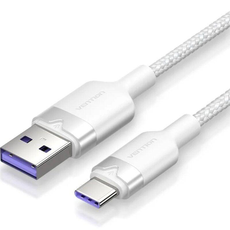 Cable usb 2.0 tipo-c vention ctowf usb tipo-c macho usb macho hasta 100w 480mbps 1m blanco