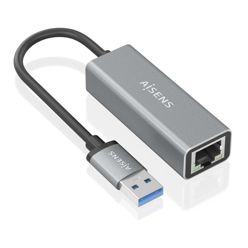 Aisens conversor usb 3.0 a ethernet gigabit 10/100/1000 mbps, gris, 15cm