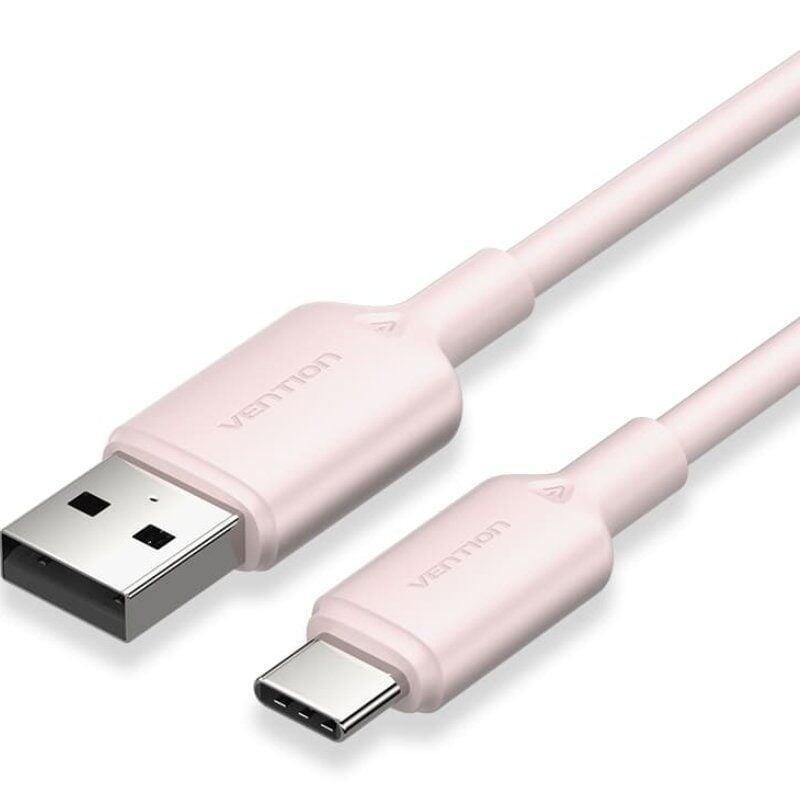 Cable usb 2.0 tipo-c vention ctqph usb tipo-c macho usb macho hasta 60w 480mbps 2m rosa