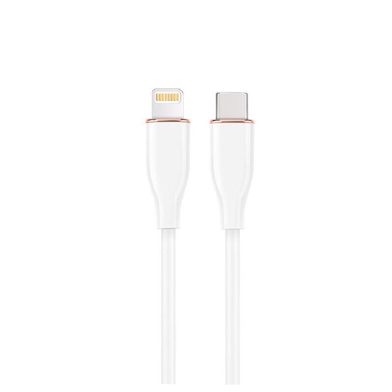 Cable gembird premium silicon usb tipo c to 8-pins charging data 1.5m white