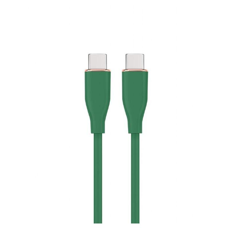 Cable gembird premium silicon tipo c power delivery pd charging and data cable 1.5m midnight green
