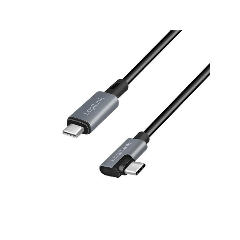 Cable logilink usb-c 2.0m katowy negro
