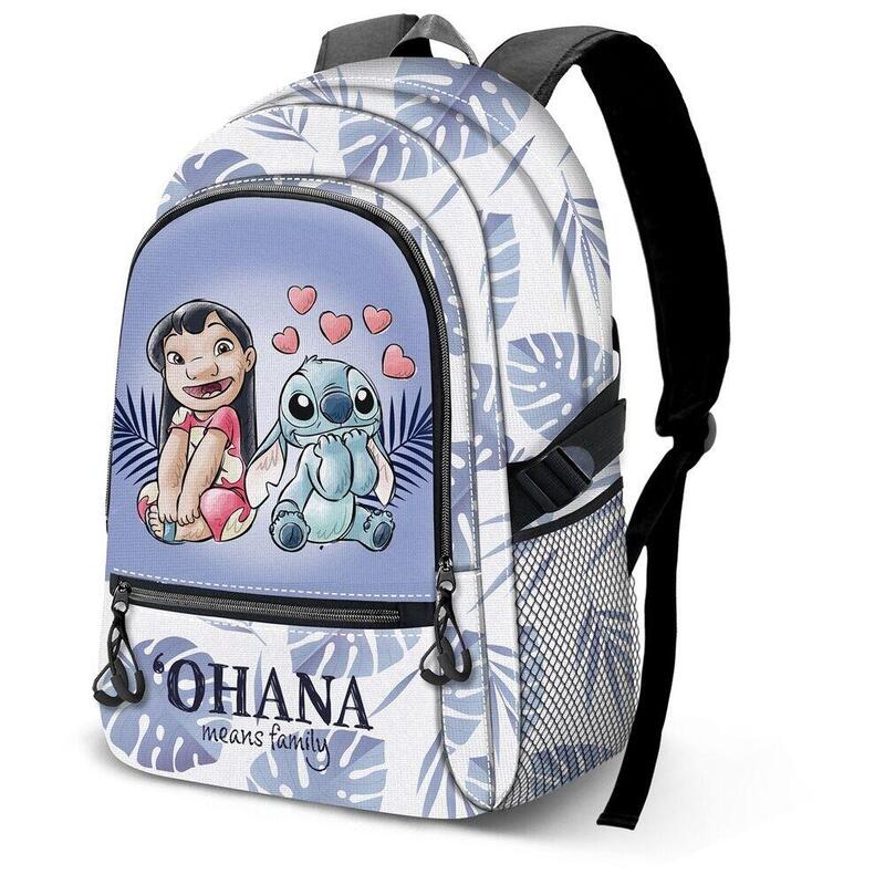 Mochila couple stitch disney 44cm adaptable