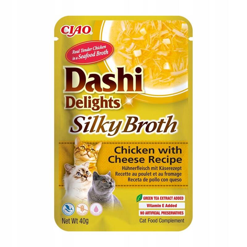 Golosina para gatos inaba cat dashi delights silky broth chicken with cheese  40g