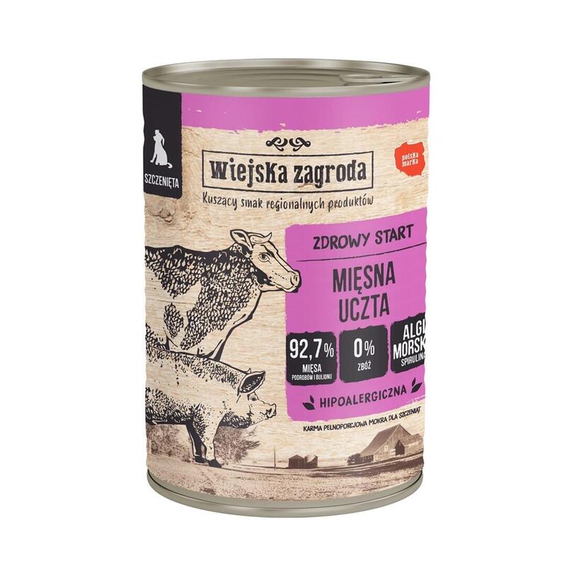 Comida hÚmeda para perros wiejska zagroda miesna uczta  400g