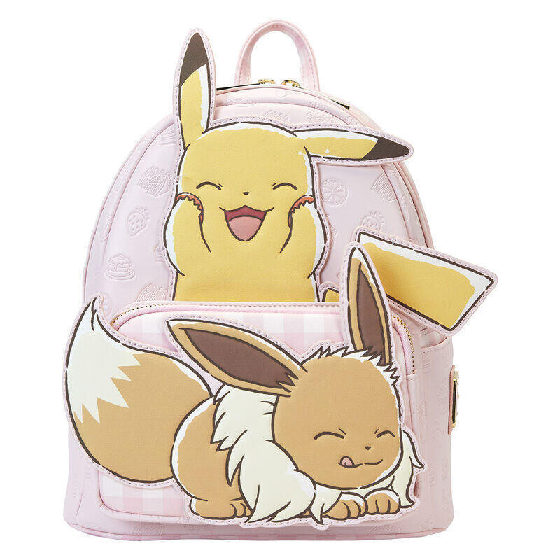 Mochila pikachu & eevee pokemon loungefly 26cm