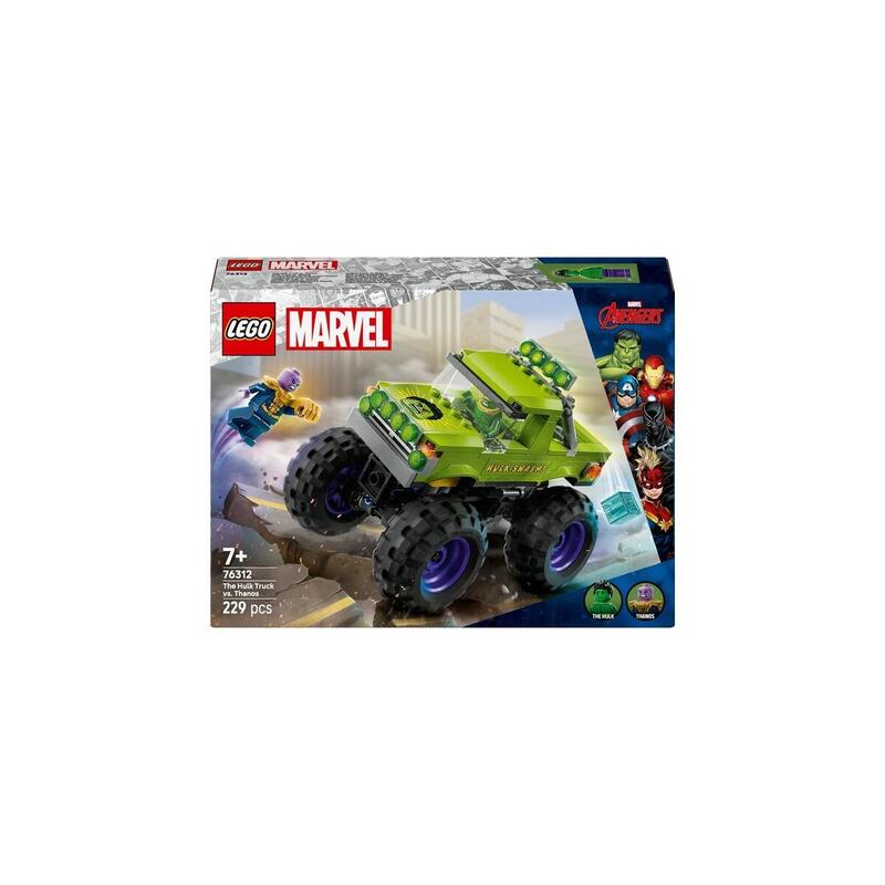 Lego 76312 marvel super heroes marvel hulk truck vs. thanos, juguete de construcciÓn   76312