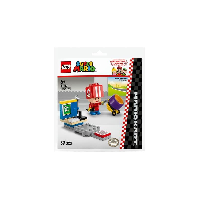 Lego 30702 mario kart – toad pit crew, juguete de construcciÓn en bolsa de plÁstico 30702