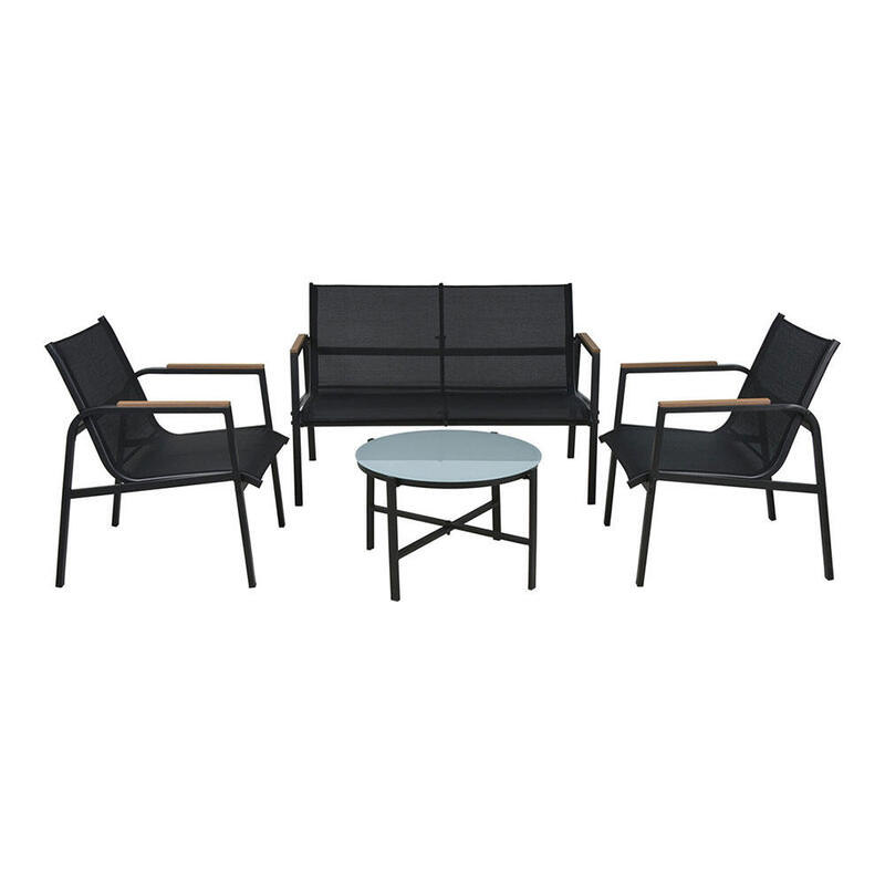 Conjunto jardin 4 piezas metal antracita