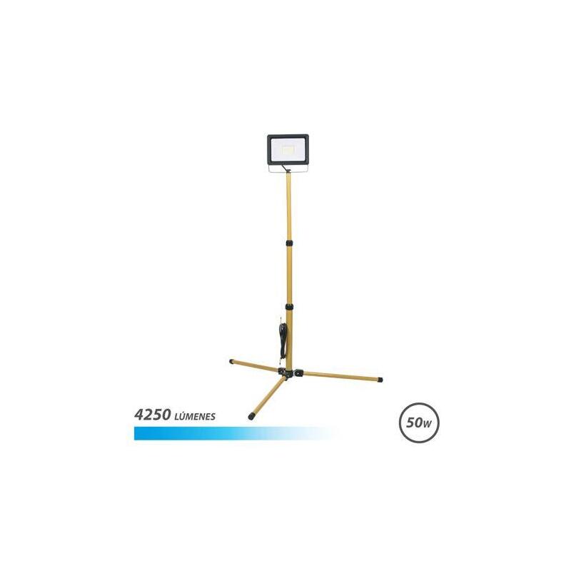 Elbat foco led con tripode 50w – 4250 lumenes – 6500k luz fria – cable de 3m – ip65 para uso en exterior