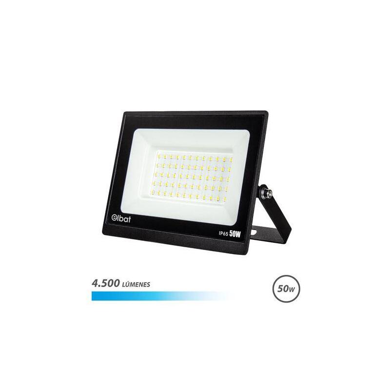 Elbat foco led serie super slim 50w – 4500 lumenes – 6500k luz fria – ip65 para uso en exterior