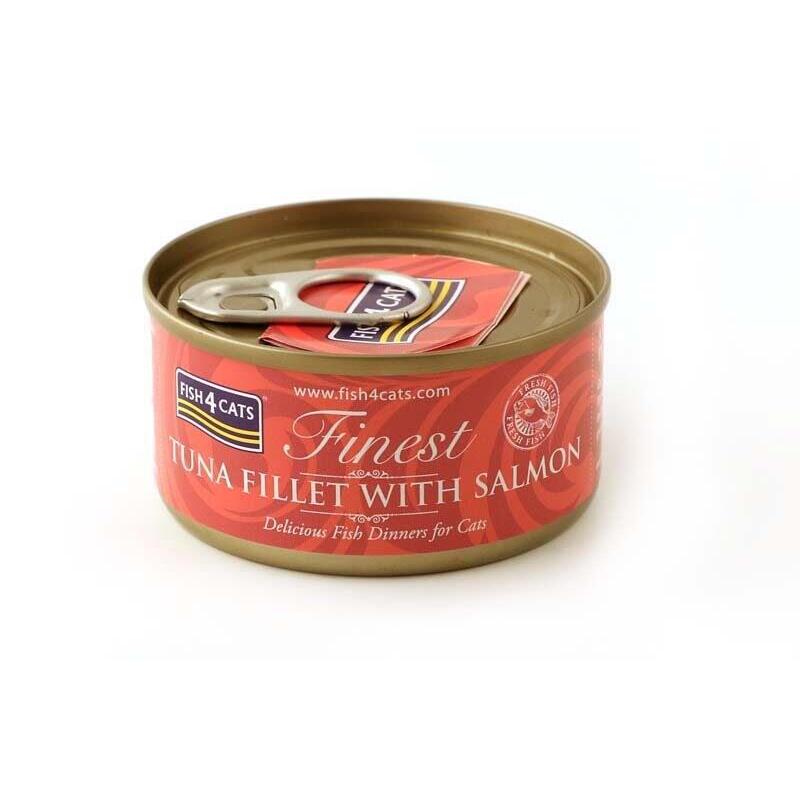 Comida hÚmeda para gatos fish4dogs tuna fillet with salmon  70g